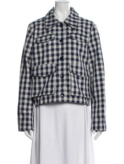 Pre-owned Baum Und Pferdgarten Plaid Print Jacket In Blue