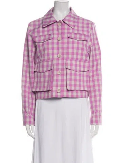 Pre-owned Baum Und Pferdgarten Plaid Print Jacket W/ Tags In Purple