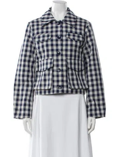 Pre-owned Baum Und Pferdgarten Plaid Print Jacket In White