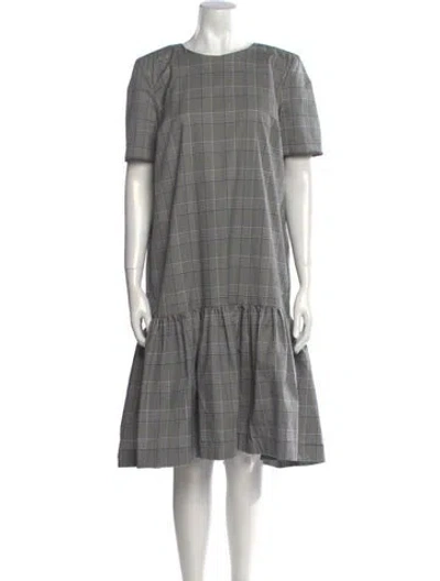 Pre-owned Baum Und Pferdgarten Plaid Print Knee-length Dress In Gray
