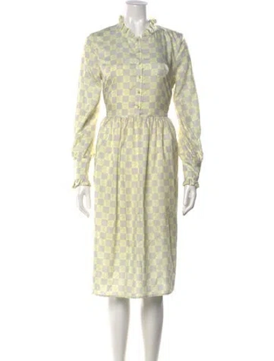 Pre-owned Baum Und Pferdgarten Plaid Print Midi Length Dress In Multi