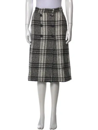 Pre-owned Baum Und Pferdgarten Plaid Print Midi Length Skirt In Black