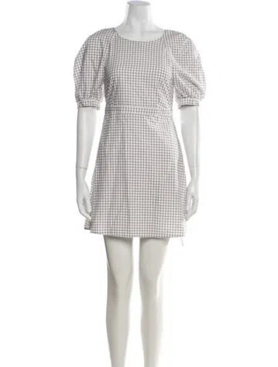 Pre-owned Baum Und Pferdgarten Plaid Print Mini Dress In Brown/white