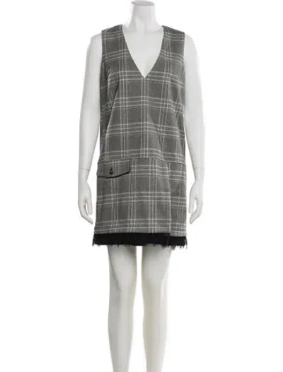 Pre-owned Baum Und Pferdgarten Plaid Print Mini Dress In Silver