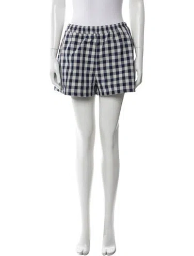 Pre-owned Baum Und Pferdgarten Plaid Print Mini Shorts W/ Tags In White