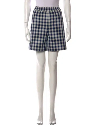 Pre-owned Baum Und Pferdgarten Plaid Print Mini Shorts In White