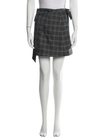 Pre-owned Baum Und Pferdgarten Plaid Print Mini Skirt In Blue