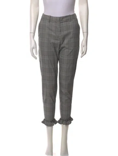 Pre-owned Baum Und Pferdgarten Plaid Print Straight Leg Pants In Gray