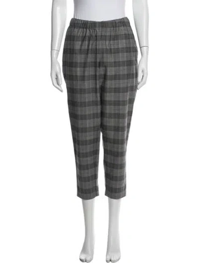 Pre-owned Baum Und Pferdgarten Plaid Print Straight Leg Pants In Gray