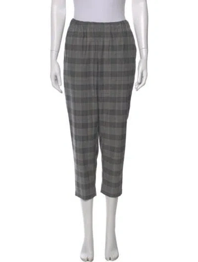 Pre-owned Baum Und Pferdgarten Plaid Print Straight Leg Pants In Neutral