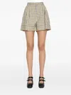 Baum Und Pferdgarten Pleated Checked Shorts In Neutral