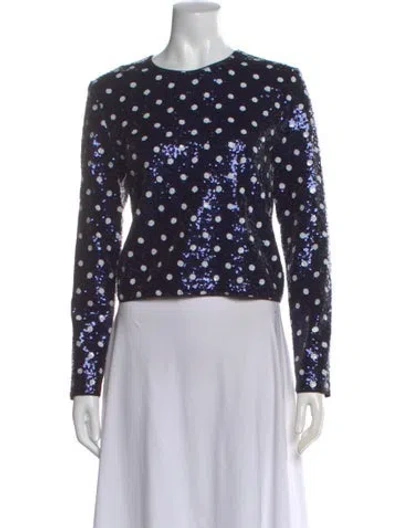 Pre-owned Baum Und Pferdgarten Polka Dot Print Crew Neck Top W/ Tags In Black
