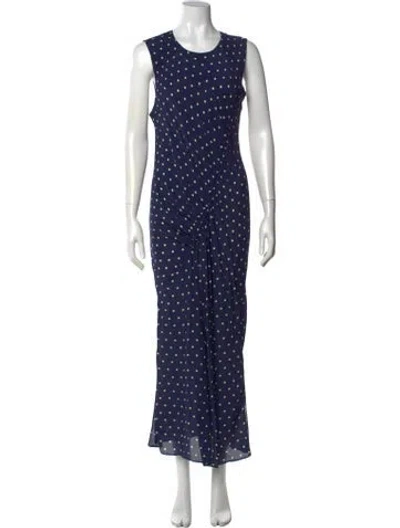 Pre-owned Baum Und Pferdgarten Polka Dot Print Long Dress In Blue