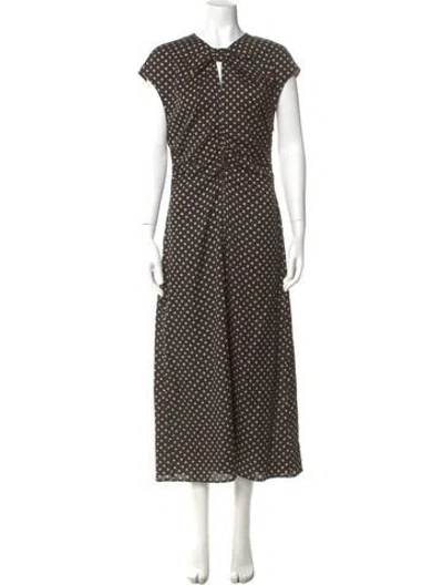 Pre-owned Baum Und Pferdgarten Polka Dot Print Long Dress In Green