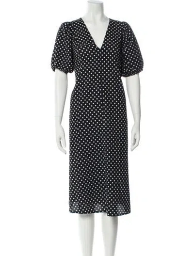 Pre-owned Baum Und Pferdgarten Polka Dot Print Midi Length Dress In Blue