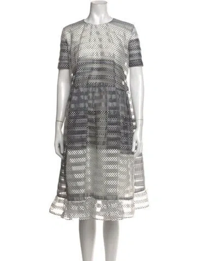 Pre-owned Baum Und Pferdgarten Polka Dot Print Midi Length Dress In White