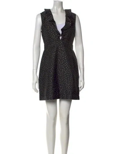 Pre-owned Baum Und Pferdgarten Polka Dot Print Mini Dress In Black