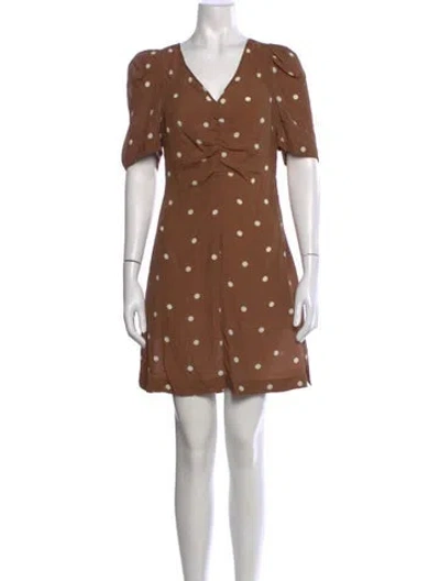 Pre-owned Baum Und Pferdgarten Polka Dot Print Mini Dress In Brown
