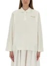 Baum Und Pferdgarten Jeanne Long-sleeve Polo Shirt In White