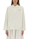 Baum Und Pferdgarten Jeanne Long-sleeve Polo Shirt In White