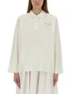 Baum Und Pferdgarten Jeanne Long-sleeve Polo Shirt In White