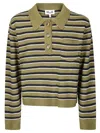 Baum Und Pferdgarten Polo-style Merino Wool Sweater With Contrasting Buttons In Brown