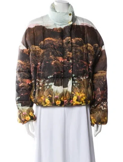 Pre-owned Baum Und Pferdgarten Printed Faux Fur Jacket In Neutral