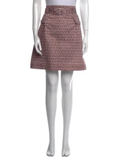 Pre-owned Baum Und Pferdgarten Printed Knee-length Skirt In Burgundy