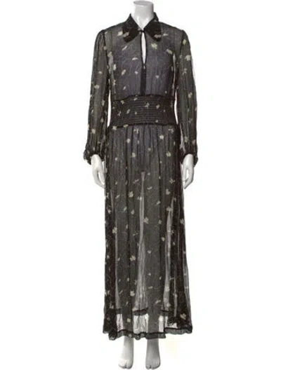 Pre-owned Baum Und Pferdgarten Printed Long Dress In Black