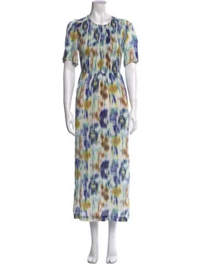 Pre-owned Baum Und Pferdgarten Printed Long Dress In Blue