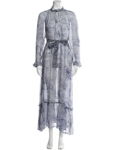 Pre-owned Baum Und Pferdgarten Printed Long Dress In Blue