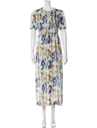 Pre-owned Baum Und Pferdgarten Printed Long Dress In Neutrals