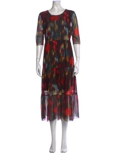 Pre-owned Baum Und Pferdgarten Printed Midi Length Dress In Black