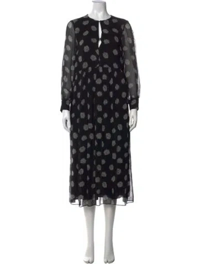Pre-owned Baum Und Pferdgarten Printed Midi Length Dress In Black