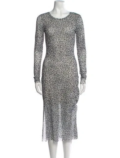 Pre-owned Baum Und Pferdgarten Printed Midi Length Dress In Blue