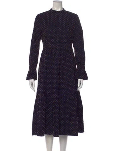 Pre-owned Baum Und Pferdgarten Printed Midi Length Dress In Blue
