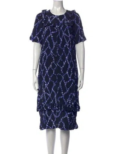 Pre-owned Baum Und Pferdgarten Printed Midi Length Dress In Blue