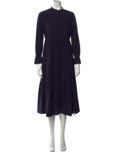 Pre-owned Baum Und Pferdgarten Printed Midi Length Dress In Blue