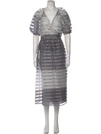 Pre-owned Baum Und Pferdgarten Printed Midi Length Dress In Gray