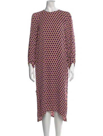 Pre-owned Baum Und Pferdgarten Printed Midi Length Dress In Purple