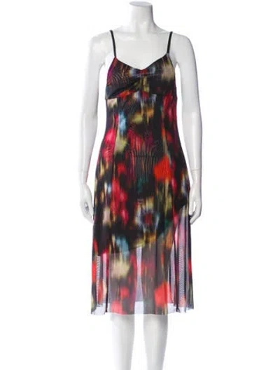 Pre-owned Baum Und Pferdgarten Printed Midi Length Dress In Red