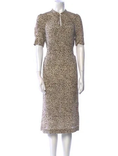 Pre-owned Baum Und Pferdgarten Printed Midi Length Dress W/ Tags In Brown