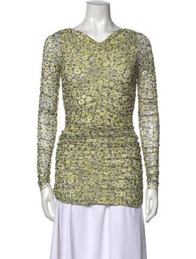 Pre-owned Baum Und Pferdgarten Printed Midi Length Dress W/ Tags In Yellow