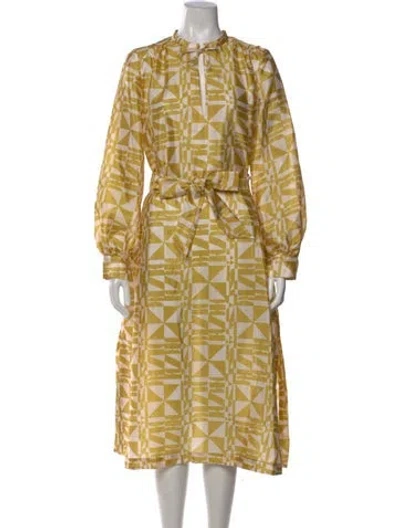Pre-owned Baum Und Pferdgarten Printed Midi Length Dress In Yellow