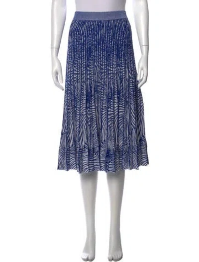 Pre-owned Baum Und Pferdgarten Printed Midi Length Skirt In Blue/metallic