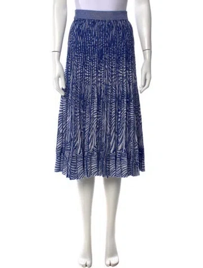 Pre-owned Baum Und Pferdgarten Printed Midi Length Skirt In Blue/metallic