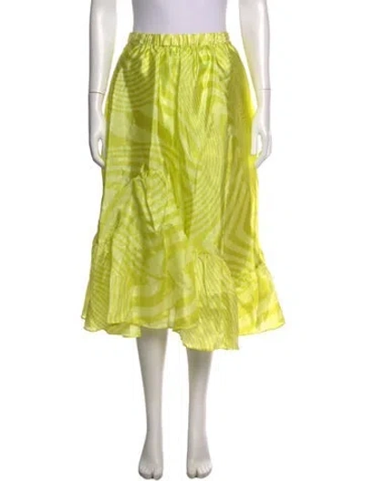 Pre-owned Baum Und Pferdgarten Printed Midi Length Skirt W/ Tags In Yellow