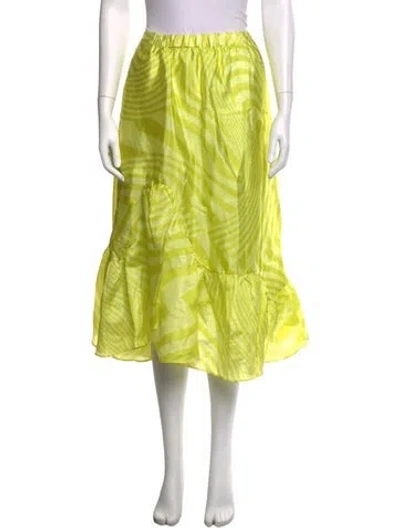Pre-owned Baum Und Pferdgarten Printed Midi Length Skirt In Yellow