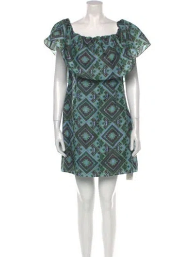 Pre-owned Baum Und Pferdgarten Printed Mini Dress In Blue