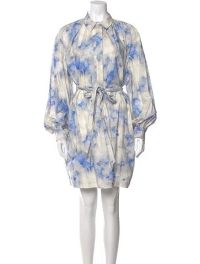 Pre-owned Baum Und Pferdgarten Printed Mini Dress In Blue